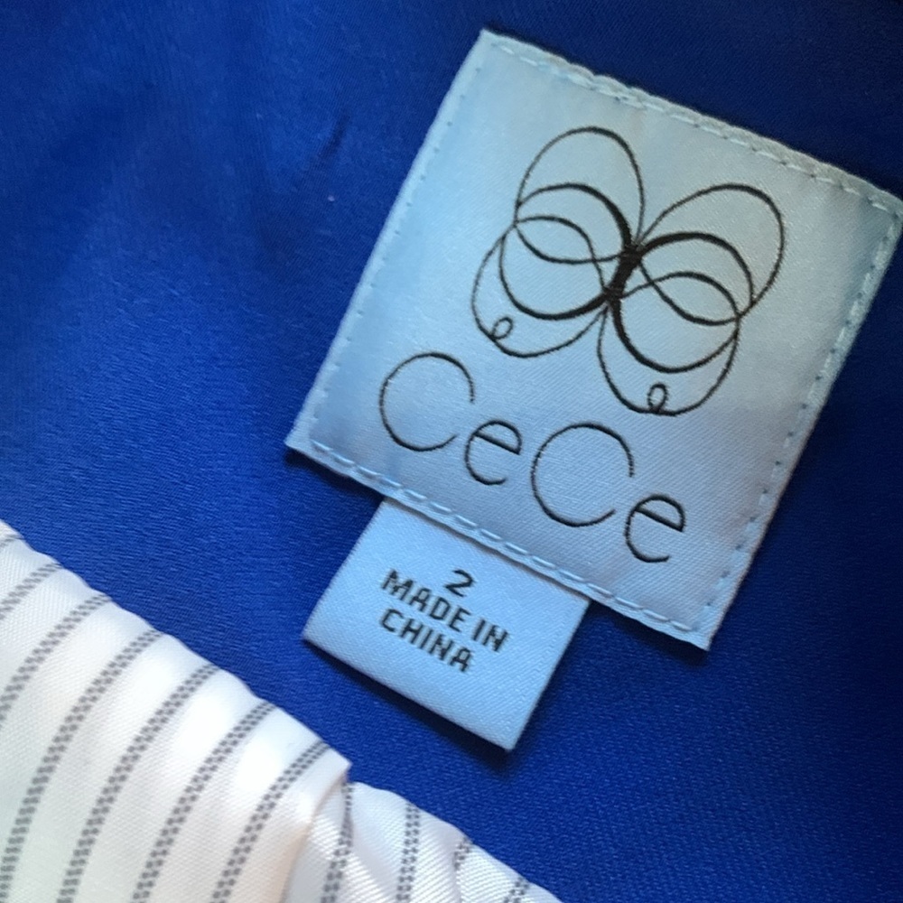 CeCe sz 2 royal blue double breasted NWT blazer - Picture 8 of 10
